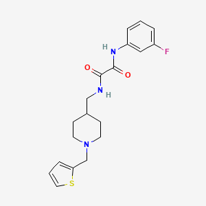 N'-(3-fluorophenyl)-N-({1-[(thiophen-2-yl)methyl]piperidin-4-yl}methyl)ethanediamide