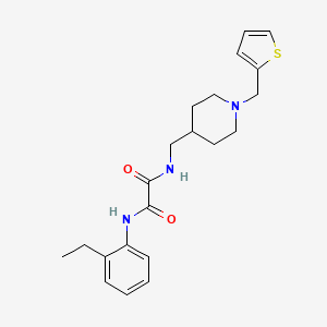 molecular formula C21H27N3O2S B6499205 N'-(2-ethylphenyl)-N-({1-[(thiophen-2-yl)methyl]piperidin-4-yl}methyl)ethanediamide CAS No. 952981-67-8