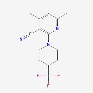molecular formula C14H16F3N3 B6499265 4,6-dimethyl-2-[4-(trifluoromethyl)piperidin-1-yl]pyridine-3-carbonitrile CAS No. 1469083-61-1