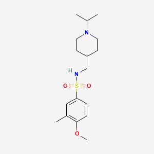 molecular formula C17H28N2O3S B6499272 4-methoxy-3-methyl-N-{[1-(propan-2-yl)piperidin-4-yl]methyl}benzene-1-sulfonamide CAS No. 946291-56-1
