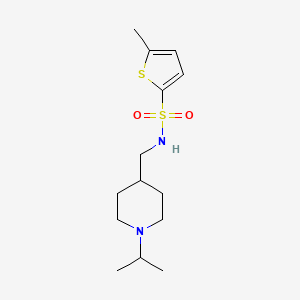 molecular formula C14H24N2O2S2 B6499276 5-methyl-N-{[1-(propan-2-yl)piperidin-4-yl]methyl}thiophene-2-sulfonamide CAS No. 946291-62-9