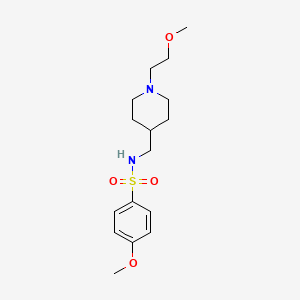molecular formula C16H26N2O4S B6499298 4-methoxy-N-{[1-(2-methoxyethyl)piperidin-4-yl]methyl}benzene-1-sulfonamide CAS No. 953142-90-0