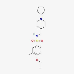 molecular formula C20H32N2O3S B6499325 N-[(1-cyclopentylpiperidin-4-yl)methyl]-4-ethoxy-3-methylbenzene-1-sulfonamide CAS No. 953143-95-8