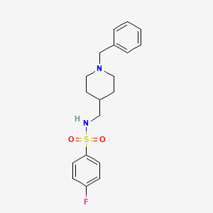 N-[(1-benzylpiperidin-4-yl)methyl]-4-fluorobenzene-1-sulfonamide