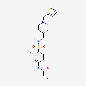 N-{3-methyl-4-[({1-[(thiophen-2-yl)methyl]piperidin-4-yl}methyl)sulfamoyl]phenyl}propanamide