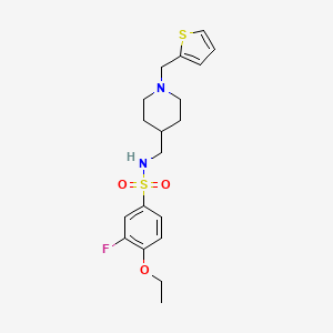 4-ethoxy-3-fluoro-N-({1-[(thiophen-2-yl)methyl]piperidin-4-yl}methyl)benzene-1-sulfonamide