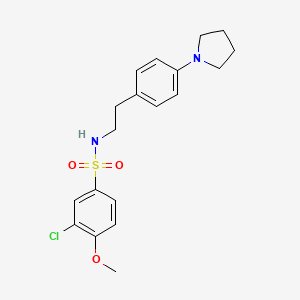 molecular formula C19H23ClN2O3S B6499447 3-chloro-4-methoxy-N-{2-[4-(pyrrolidin-1-yl)phenyl]ethyl}benzene-1-sulfonamide CAS No. 953943-29-8