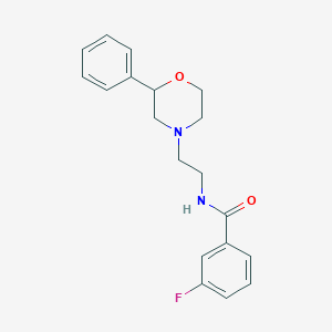 molecular formula C19H21FN2O2 B6499467 3-fluoro-N-[2-(2-phenylmorpholin-4-yl)ethyl]benzamide CAS No. 953935-74-5