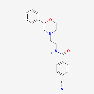 molecular formula C20H21N3O2 B6499468 4-cyano-N-[2-(2-phenylmorpholin-4-yl)ethyl]benzamide CAS No. 954245-69-3