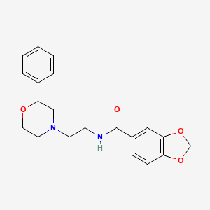 molecular formula C20H22N2O4 B6499474 N-[2-(2-phenylmorpholin-4-yl)ethyl]-2H-1,3-benzodioxole-5-carboxamide CAS No. 953914-40-4