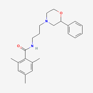 2,4,6-trimethyl-N-[3-(2-phenylmorpholin-4-yl)propyl]benzamide