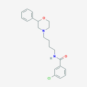 molecular formula C21H25ClN2O2 B6499489 3-chloro-N-[4-(2-phenylmorpholin-4-yl)butyl]benzamide CAS No. 954247-75-7