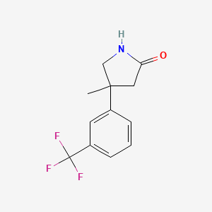 molecular formula C12H12F3NO B6499498 4-methyl-4-[3-(trifluoromethyl)phenyl]pyrrolidin-2-one CAS No. 1488856-28-5