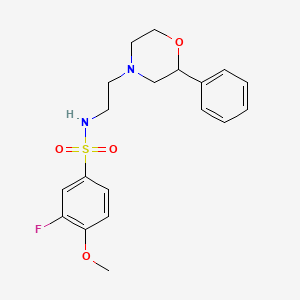 molecular formula C19H23FN2O4S B6499506 3-fluoro-4-methoxy-N-[2-(2-phenylmorpholin-4-yl)ethyl]benzene-1-sulfonamide CAS No. 954248-50-1