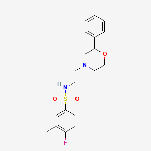 4-fluoro-3-methyl-N-[2-(2-phenylmorpholin-4-yl)ethyl]benzene-1-sulfonamide