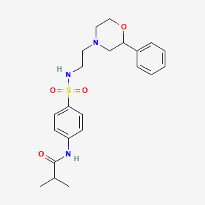 molecular formula C22H29N3O4S B6499517 2-methyl-N-(4-{[2-(2-phenylmorpholin-4-yl)ethyl]sulfamoyl}phenyl)propanamide CAS No. 953918-08-6