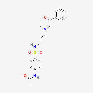 molecular formula C21H27N3O4S B6499523 N-(4-{[3-(2-phenylmorpholin-4-yl)propyl]sulfamoyl}phenyl)acetamide CAS No. 954049-00-4