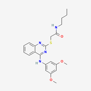 molecular formula C22H26N4O3S B6499550 N-butyl-2-({4-[(3,5-dimethoxyphenyl)amino]quinazolin-2-yl}sulfanyl)acetamide CAS No. 688356-34-5