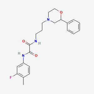 molecular formula C22H26FN3O3 B6499553 N'-(3-fluoro-4-methylphenyl)-N-[3-(2-phenylmorpholin-4-yl)propyl]ethanediamide CAS No. 954026-43-8