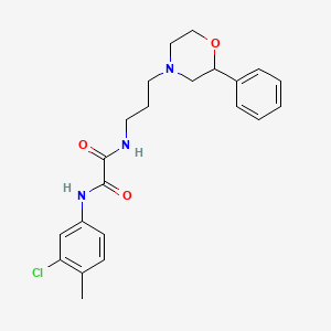 molecular formula C22H26ClN3O3 B6499561 N'-(3-chloro-4-methylphenyl)-N-[3-(2-phenylmorpholin-4-yl)propyl]ethanediamide CAS No. 954084-84-5