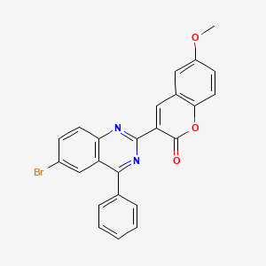 molecular formula C24H15BrN2O3 B6499580 3-(6-bromo-4-phenylquinazolin-2-yl)-6-methoxy-2H-chromen-2-one CAS No. 442534-28-3