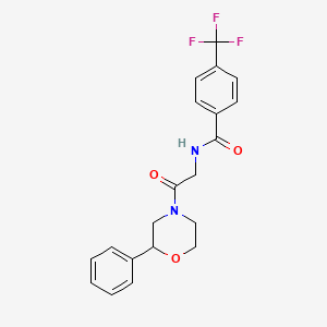 molecular formula C20H19F3N2O3 B6499596 N-[2-oxo-2-(2-phenylmorpholin-4-yl)ethyl]-4-(trifluoromethyl)benzamide CAS No. 954010-50-5