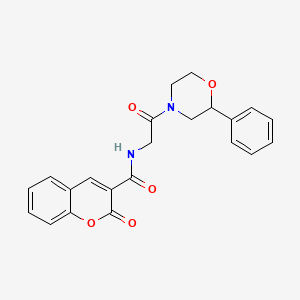2-oxo-N-[2-oxo-2-(2-phenylmorpholin-4-yl)ethyl]-2H-chromene-3-carboxamide