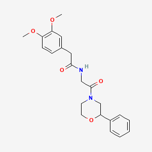 molecular formula C22H26N2O5 B6499601 2-(3,4-dimethoxyphenyl)-N-[2-oxo-2-(2-phenylmorpholin-4-yl)ethyl]acetamide CAS No. 953947-92-7