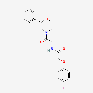 2-(4-fluorophenoxy)-N-[2-oxo-2-(2-phenylmorpholin-4-yl)ethyl]acetamide