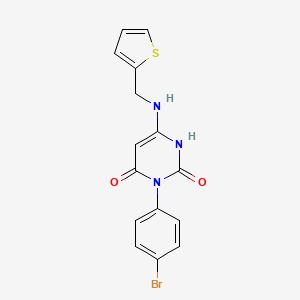 molecular formula C15H12BrN3O2S B6499615 3-(4-bromophenyl)-6-{[(thiophen-2-yl)methyl]amino}-1,2,3,4-tetrahydropyrimidine-2,4-dione CAS No. 847398-92-9