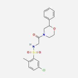 molecular formula C19H21ClN2O4S B6499623 5-chloro-2-methyl-N-[2-oxo-2-(2-phenylmorpholin-4-yl)ethyl]benzene-1-sulfonamide CAS No. 954095-61-5