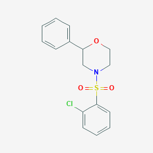 molecular formula C16H16ClNO3S B6499626 4-(2-chlorobenzenesulfonyl)-2-phenylmorpholine CAS No. 954015-92-0