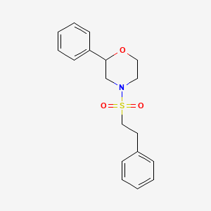 molecular formula C18H21NO3S B6499629 2-phenyl-4-(2-phenylethanesulfonyl)morpholine CAS No. 953986-32-8