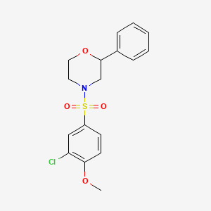 molecular formula C17H18ClNO4S B6499642 4-(3-chloro-4-methoxybenzenesulfonyl)-2-phenylmorpholine CAS No. 946383-89-7