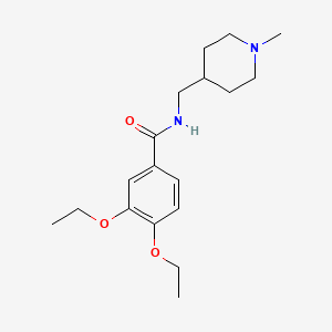 molecular formula C18H28N2O3 B6499663 3,4-diethoxy-N-[(1-methylpiperidin-4-yl)methyl]benzamide CAS No. 954017-06-2