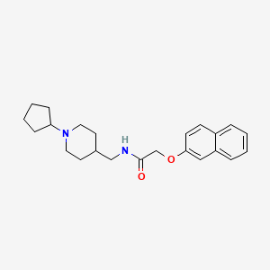 N-[(1-cyclopentylpiperidin-4-yl)methyl]-2-(naphthalen-2-yloxy)acetamide