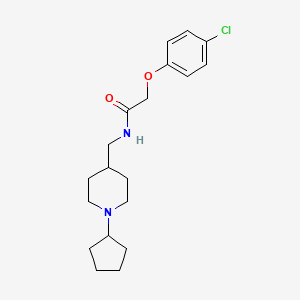 2-(4-chlorophenoxy)-N-[(1-cyclopentylpiperidin-4-yl)methyl]acetamide