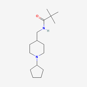 molecular formula C16H30N2O B6499702 N-[(1-cyclopentylpiperidin-4-yl)methyl]-2,2-dimethylpropanamide CAS No. 953931-86-7