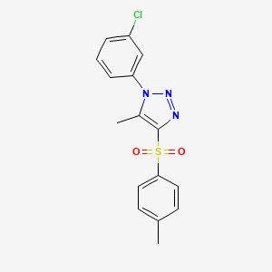 molecular formula C16H14ClN3O2S B6499737 1-(3-chlorophenyl)-5-methyl-4-(4-methylbenzenesulfonyl)-1H-1,2,3-triazole CAS No. 892270-10-9