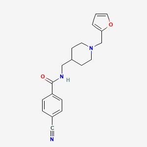 molecular formula C19H21N3O2 B6499739 4-cyano-N-({1-[(furan-2-yl)methyl]piperidin-4-yl}methyl)benzamide CAS No. 954021-59-1