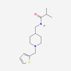 molecular formula C15H24N2OS B6499749 2-methyl-N-({1-[(thiophen-2-yl)methyl]piperidin-4-yl}methyl)propanamide CAS No. 953999-30-9