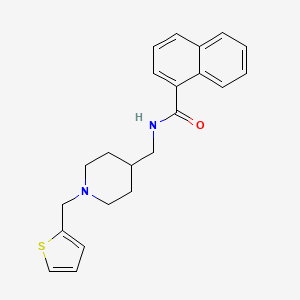 molecular formula C22H24N2OS B6499755 N-({1-[(thiophen-2-yl)methyl]piperidin-4-yl}methyl)naphthalene-1-carboxamide CAS No. 953917-53-8