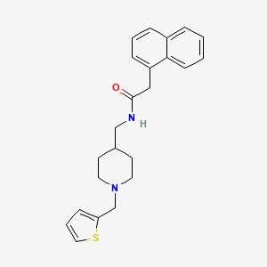 molecular formula C23H26N2OS B6499759 2-(naphthalen-1-yl)-N-({1-[(thiophen-2-yl)methyl]piperidin-4-yl}methyl)acetamide CAS No. 954023-26-8