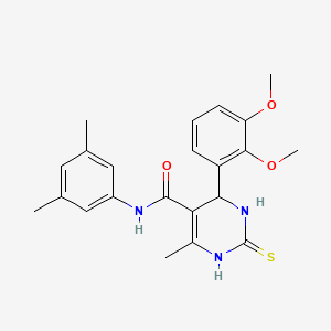 molecular formula C22H25N3O3S B6499768 4-(2,3-dimethoxyphenyl)-N-(3,5-dimethylphenyl)-6-methyl-2-sulfanylidene-1,2,3,4-tetrahydropyrimidine-5-carboxamide CAS No. 537679-93-9