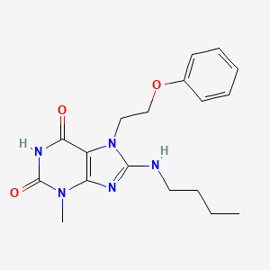 molecular formula C18H23N5O3 B6499779 8-(butylamino)-3-methyl-7-(2-phenoxyethyl)-2,3,6,7-tetrahydro-1H-purine-2,6-dione CAS No. 476481-62-6