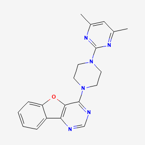 molecular formula C20H20N6O B6499785 6-[4-(4,6-dimethylpyrimidin-2-yl)piperazin-1-yl]-8-oxa-3,5-diazatricyclo[7.4.0.0^{2,7}]trideca-1(9),2(7),3,5,10,12-hexaene CAS No. 333766-97-5