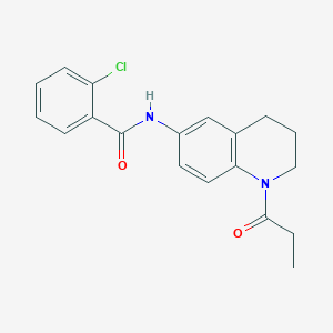 molecular formula C19H19ClN2O2 B6499793 2-chloro-N-(1-propanoyl-1,2,3,4-tetrahydroquinolin-6-yl)benzamide CAS No. 953938-26-6