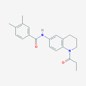 molecular formula C21H24N2O2 B6499798 3,4-dimethyl-N-(1-propanoyl-1,2,3,4-tetrahydroquinolin-6-yl)benzamide CAS No. 954081-81-3
