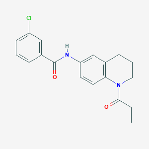 molecular formula C19H19ClN2O2 B6499801 3-chloro-N-(1-propanoyl-1,2,3,4-tetrahydroquinolin-6-yl)benzamide CAS No. 954000-18-1