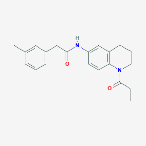 molecular formula C21H24N2O2 B6499809 2-(3-methylphenyl)-N-(1-propanoyl-1,2,3,4-tetrahydroquinolin-6-yl)acetamide CAS No. 954023-98-4